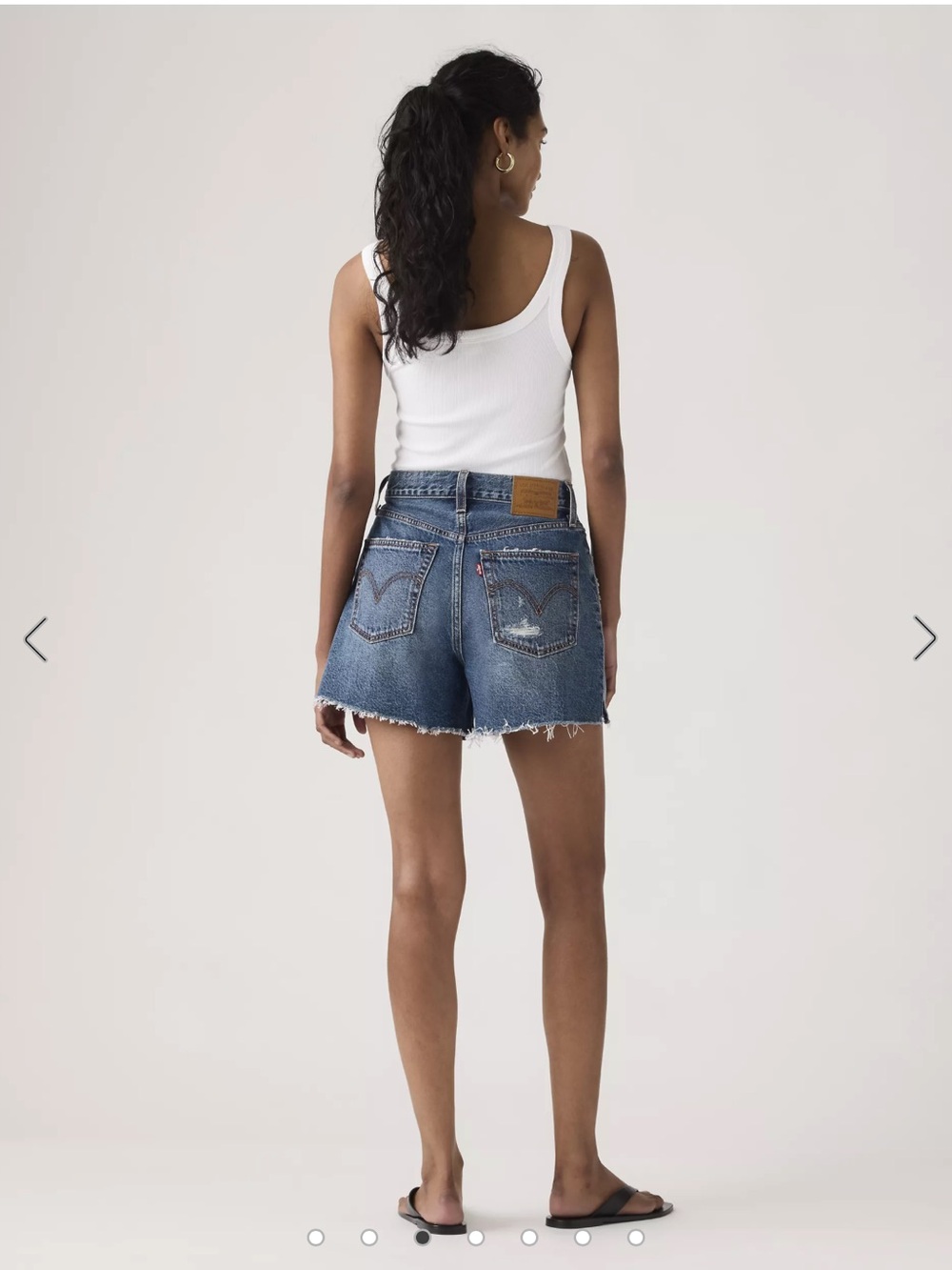 Levi's Blue Frayed High-Waist Denim Shorts